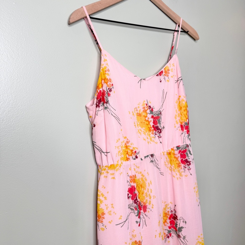 J. Crew Mercantile Floral Tiered Maxi Dress‎ Sunburst Bouquet Pink Yellow Size 8 - Picture 6 of 12